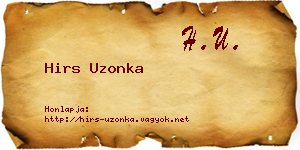 Hirs Uzonka névjegykártya